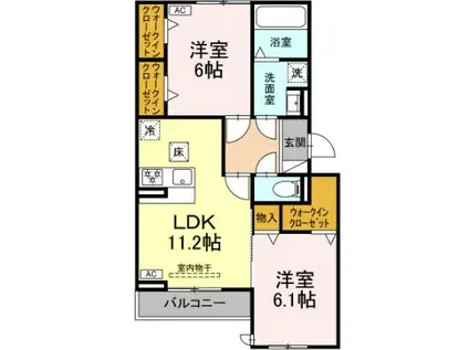 ルヴィータ森末(2LDK/1階)の間取り写真