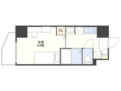 カレッジコート長崎大学前(ワンルーム/11階)の間取り写真