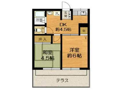 サニーヒルI(2DK/1階)の間取り写真