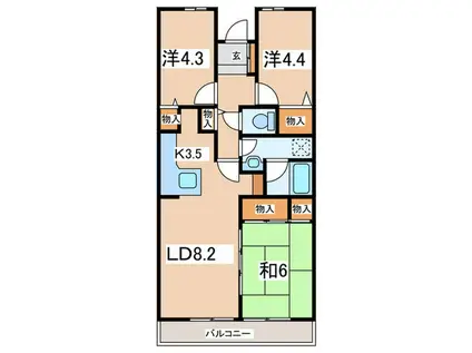 ヒルズ南戸塚3号棟(3LDK/7階)の間取り写真
