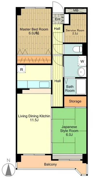 フラット大南1号館 2階階 間取り