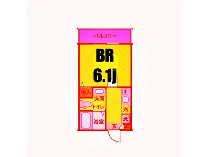 OASIS弘明寺A棟(1K/2階)の間取り写真