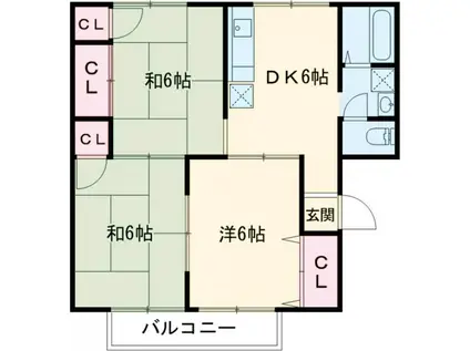 アメニティゾーン沖野(3DK/1階)の間取り写真