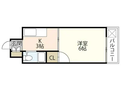 サクラーレ平野町(1K/5階)の間取り写真