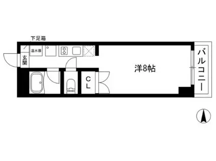 ヴァンヴェール名古屋(ワンルーム/2階)の間取り写真