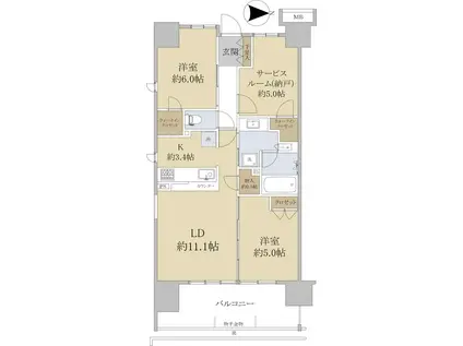 シティテラス戸田公園(2SLDK/4階)の間取り写真