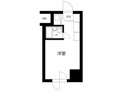 グランドハウスシャンティ(ワンルーム/6階)の間取り写真