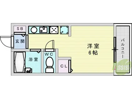 エミネンス箕面(1K/2階)の間取り写真