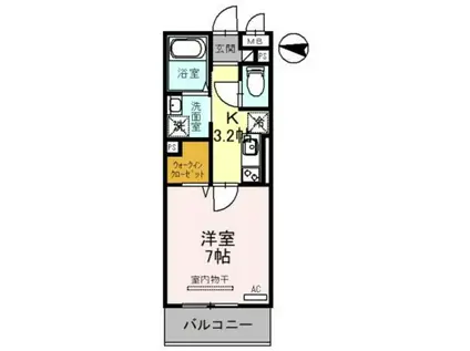 ユートリーX(1K/3階)の間取り写真