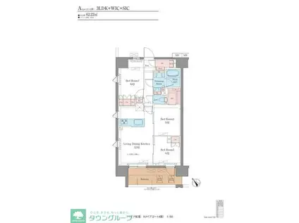 LUXENA船堀(3LDK/11階)の間取り写真
