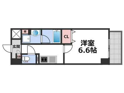 AKASHI ENTERPRISE(1K/4階)の間取り写真