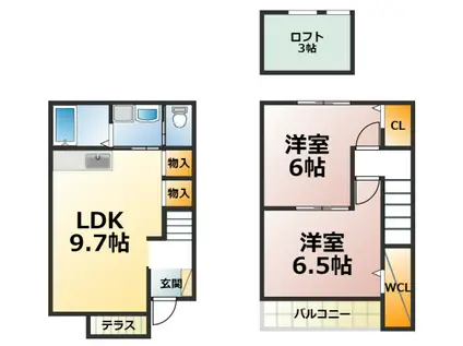 WIND BELL II(2LDK/1階)の間取り写真