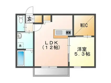 ZIO LAND(1LDK/2階)の間取り写真