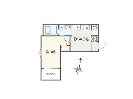 MELLAS西大宮III(1K/1階)の間取り写真