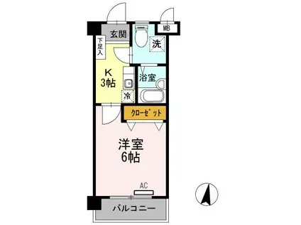 インペリアル宮前(1K/3階)の間取り写真