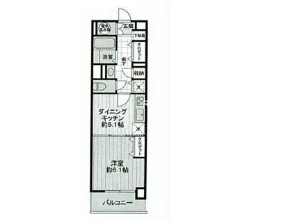 ライオンズプラザ池袋(1DK/12階)の間取り写真