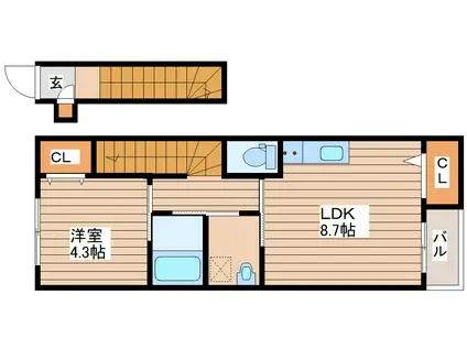 GRAND SOLEIL 上余田II(1LDK/2階)の間取り写真