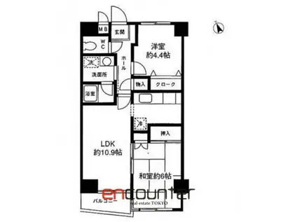 アドバンス江古田(2LDK/4階)の間取り写真