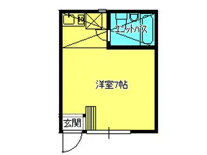 プラザ・ドゥキュート(ワンルーム/1階)の間取り写真