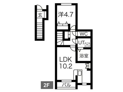 LA VIE BELLII(1LDK/2階)の間取り写真