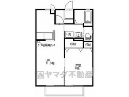 ハイツブルーメⅡ(1LDK/1階)の間取り写真