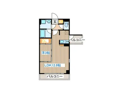 コンフォートEXE新田ステーション(1LDK/4階)の間取り写真