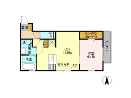 プリムローズ(1LDK/3階)の間取り写真