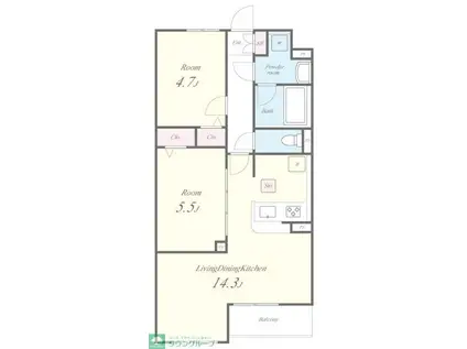 CASA ALBERO(2LDK/1階)の間取り写真