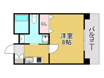 ディナスティ都島北通(1K/6階)の間取り写真