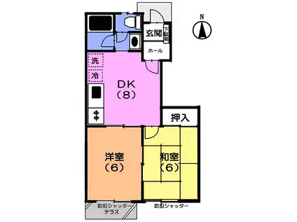 サンアネックス(2DK/1階)の間取り写真