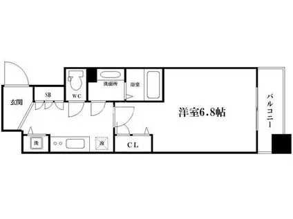 LC堀江公園(1K/4階)の間取り写真