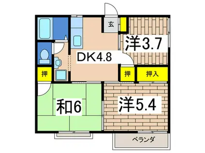 イキハウス(3DK/2階)の間取り写真