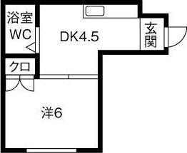 グランメール琴似(1DK/3階)の間取り写真