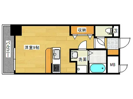 コンティニューム宇品(ワンルーム/12階)の間取り写真