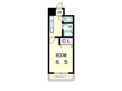 ヴィラ・パープル(1K/5階)の間取り写真