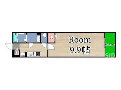 リブリ・フェリアード(1K/1階)の間取り写真