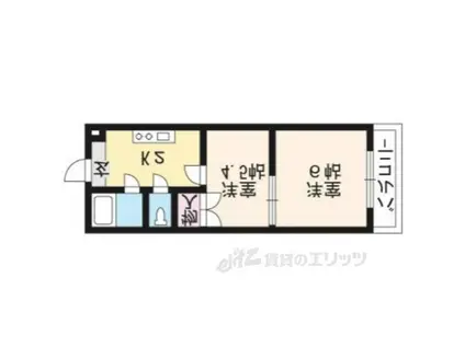 スプレール田中(2K/4階)の間取り写真