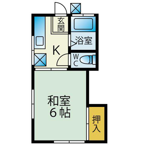 アビタシオン小池(1K/1階)の間取り写真