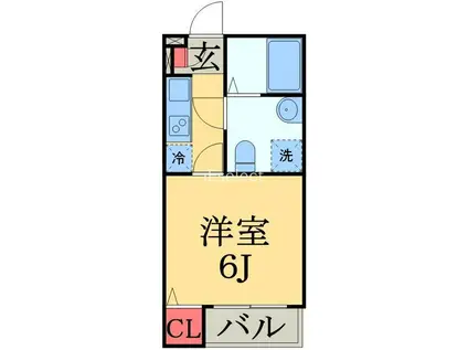 シェリエ幕張(1K/1階)の間取り写真