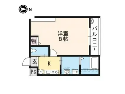 GLADVIS KURAMAGUCHI(1K/4階)の間取り写真