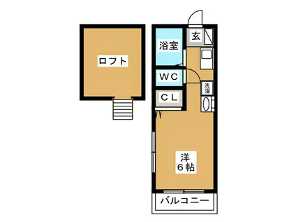 ディア・コート リベラル(ワンルーム/1階)の間取り写真