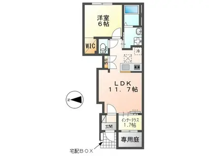 ベラ・カーサ(1LDK/1階)の間取り写真