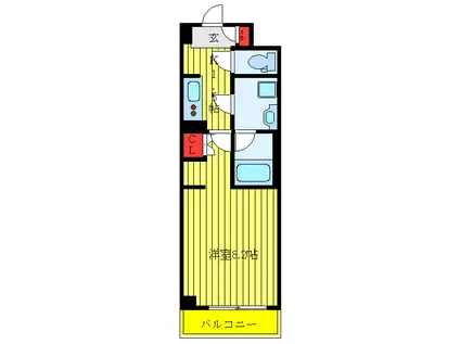 フュージョナル赤羽イースト(1K/6階)の間取り写真