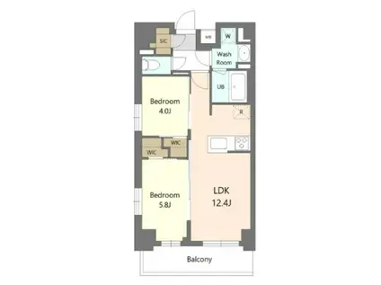 S-RESIDENCE東浦和AGUA(2LDK/2階)の間取り写真