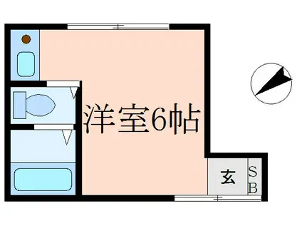 TKFA(ワンルーム/2階)の間取り写真