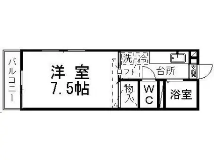 ティエラカルコス(1K/2階)の間取り写真