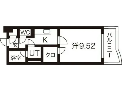 シェーンブルク SCHON BURG2005(1K/4階)の間取り写真