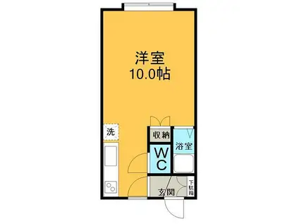 ハイツノースグラス(ワンルーム/1階)の間取り写真