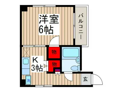 第1湯浅コーポ(1K/3階)の間取り写真