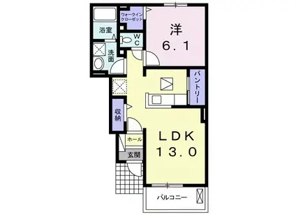 シャンプランテIII(1LDK/1階)の間取り写真